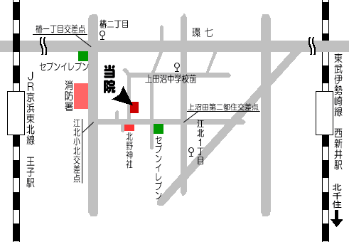 宇田川歯科医院 案内地図